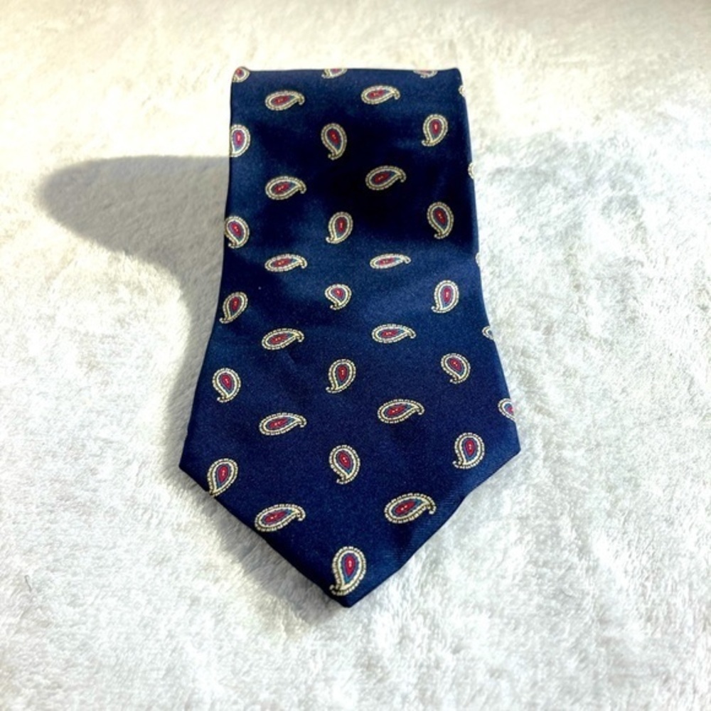 Dior Monsieur Navy Blue Paisley All Silk Necktie